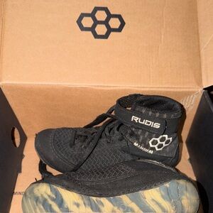 Kids Black Wrestling Shoes - Lightweight High-Top